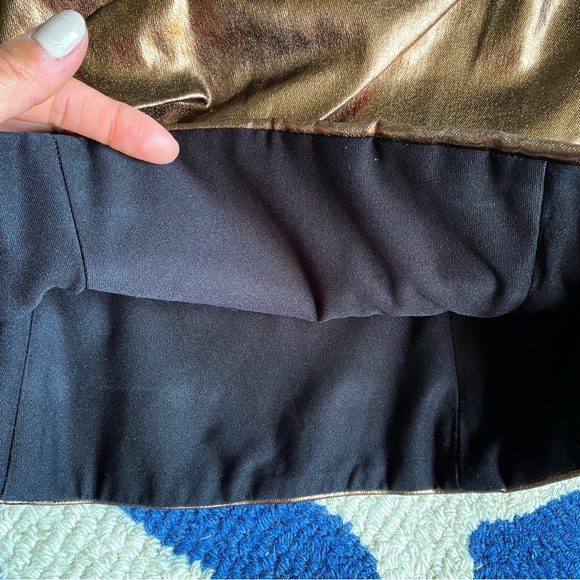 🌟 ZARA COPPER FAUX LEATHER METALLIC OPEN SHOULDER CROP TOP! - Picture 11 of 15